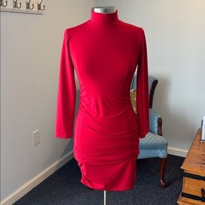 Red Long Sleeve Bodycon Dress